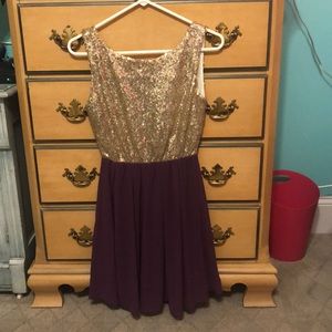gold and purple dress new with tags